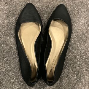 Black flats; size 10